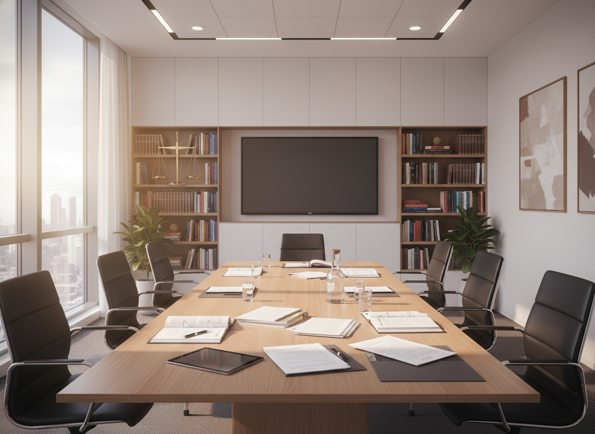 Birou juridic profesional cu documente și cărți de drept